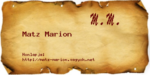 Matz Marion névjegykártya